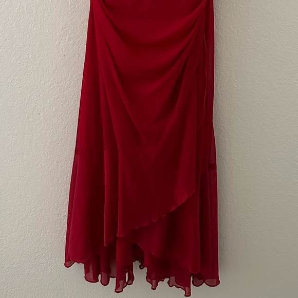 🌻Red High-Low Ruched Dress - Picture 7 of 7
